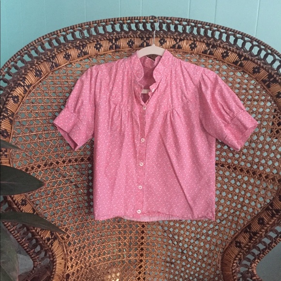 CUTE Vintage 80’s PINK button up with collar  💕 - Picture 3 of 3